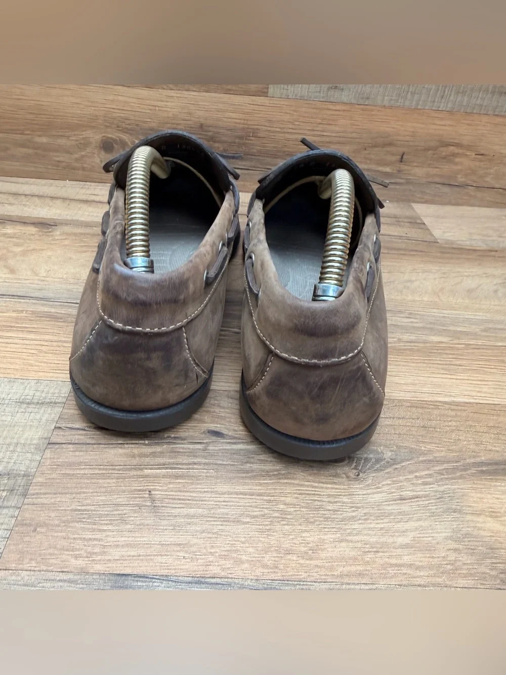 LL Bean Men's size 9.5D Brown Leather Moccasin Driving Loafers